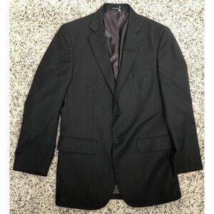 WILKE-RODRIGUEZ Mens 40R Black Pinstripe Wool SUIT JACKET Sport Coat Blazer EUC